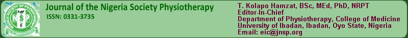 Journal of the Nigeria Society of Physiotherapy